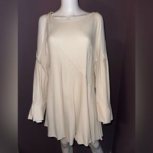 NWT Free People Pullover Cream Dress with Open Arms, Size Small